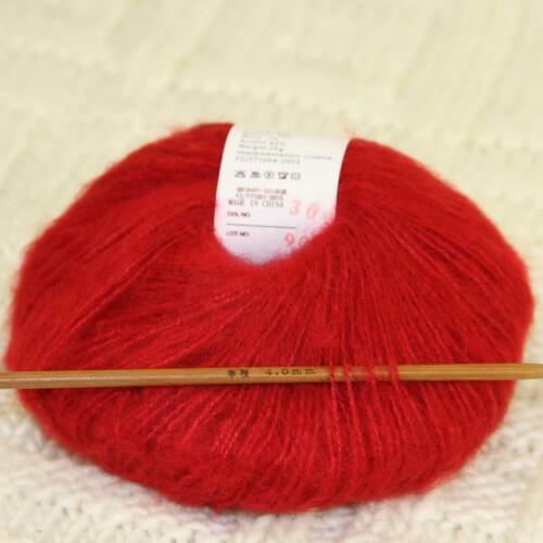 Vente Nouveau 4 ballsx 25 g Doux Luxe Mohair dentelle Wrap Châle Hand Knit Crochet Yarn 33