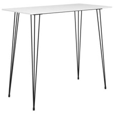 Mesa Alta de Cocina Muebles de Bar Bistró Mostrador Casa Blanco/Negro vidaXL
