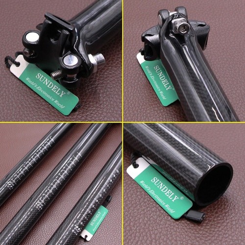 3K Carbon Bicycle Saddle Seat Post Seatpost MTB Mountain Bike Cycling Sports UK