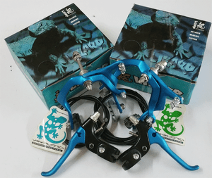 LIZARD ALLOY BMX BRAKES SET Vintage Old School Bicycle Bike Skyway 80s BLUE