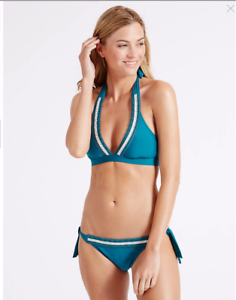 M/&s Teal Crotchett Détail Bikini Taille 14//16 RRP £ 33.50