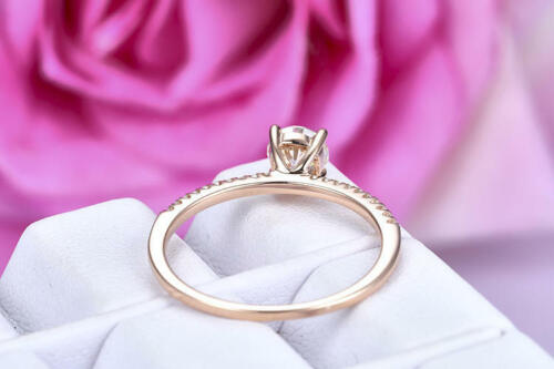 Details about   0.62 Carat Round Cut Diamond Wedding Ring 14K Solid Rose Gold Rings Size 5.5 6 