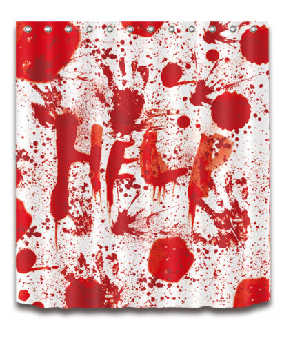 Aide sanglante Halloween Imperméable Polyester Rideau de Douche Salle De Bain Tapis