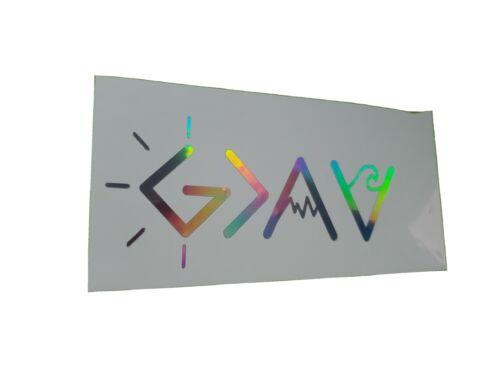 God Is Greater Than The Highs & Lows Holographic Rainbow Vinyl Decal 