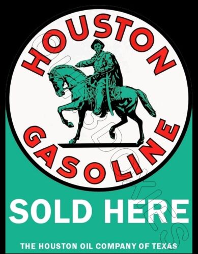 Houston Gasoline Die Cut Store Counter Standup Sign