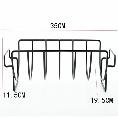 Non-Stick Rib Stand Barbecue Roast Rack Stainless Steel Grilling BBQ Basket Beef