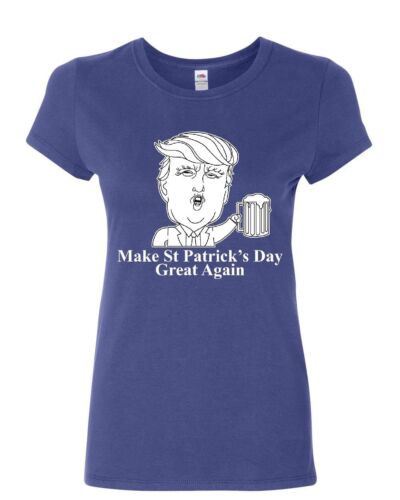 Patrick/'s Day Great Again Women/'s T-Shirt Irish Trump MAGA Beer Shirt Make St