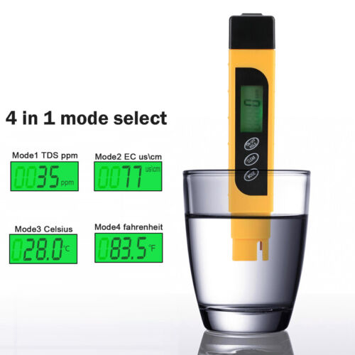 3 in1 Digital TDS EC TEMP Meter Water Quality Tester Purity Filter Pen 0-9990ppm