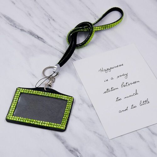 Portable Diamond ID Card Holder Courroie de cou avec lanière Badge Holder vente chaude