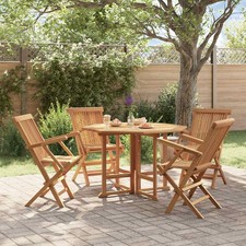 Set de Comedor de Jardín Plegable Madera Maciza de Teca Multimodelo vidaXL
