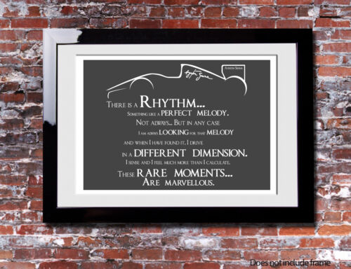 Ayrton Senna Rhythm Quote Picture Print Gift Canvas Wall Word Art Typography F1 