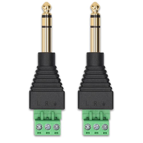 2x 3,5 mm Klinkenstecker Adapter Klinke auf 3-Pin Audio Kabel Terminal Block