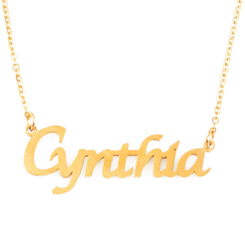 CYNTHIA Name Necklace Stainless Steel 18ct Gold PlatedBirthday Gift Ideas