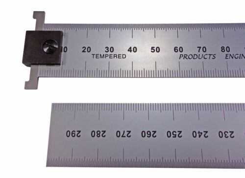 PEC USA 150 mm Hook Rule /Rule Rigid Satin Metric Machinist Scale .5mm mm 