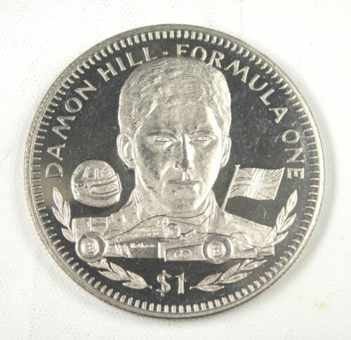 Liberia Commemorative Coin $1 1994 UNC Fomula One Race Car Damon Hill