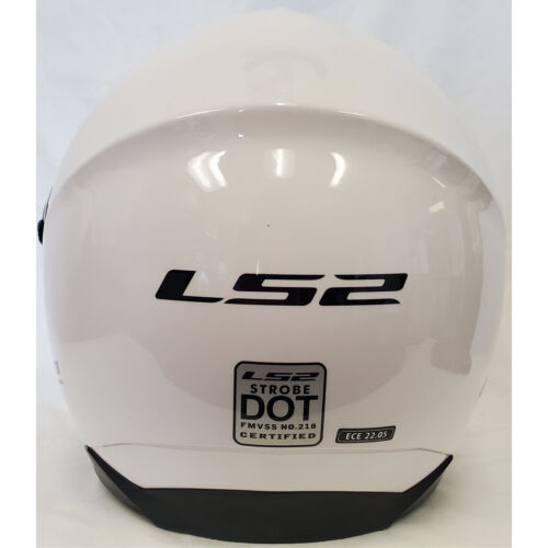 LS2 Strobe Flip-Up Modular Motorcycle Helmet Solid Gloss White 3XLarge NEW 