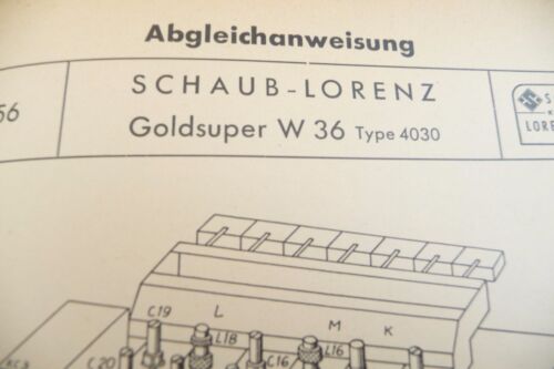 4030 Service Manual-Anleitung für Schaub-Lorenz Goldsuper W 36