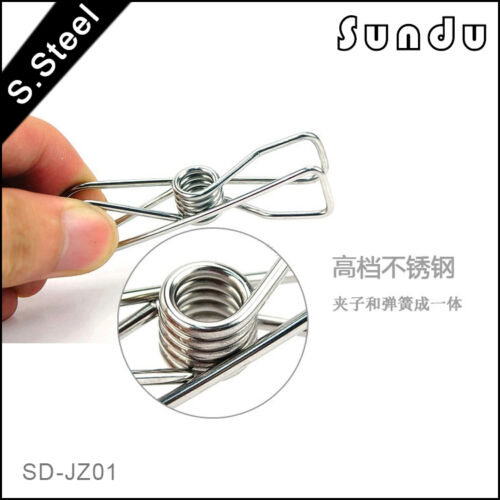 Wholesale Stainless Steel Clothes Clamp Pins Clips Laundry Windproof Pegs Clasp 