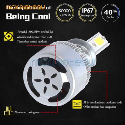 H1 LED Fog Headlight Kit Car Driving Lamps COB Chips Bulbs DRL 3000K 110W Yellow