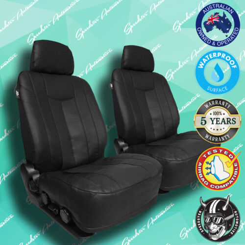 FORD ECOSPORT BLACK LEATHER CAR FRONT SEAT COVERS THICK VINYL ALL OVER SEAT 