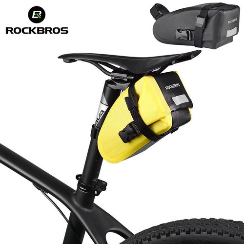 ROCKBROS Cycling Waterproof Tail Bag Bike Saddle Rear Storage Bag Black/&Yellow