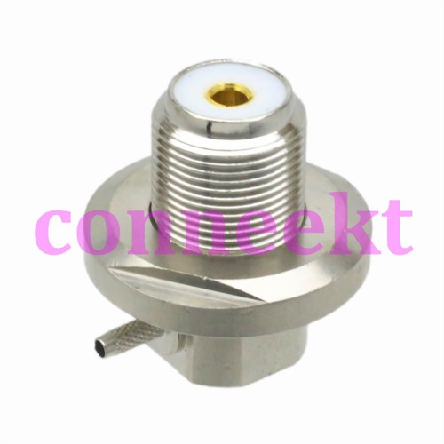 1pce UHF female SO239 bulkhead right angle crimp RG174 LMR100 RG316 RF connector