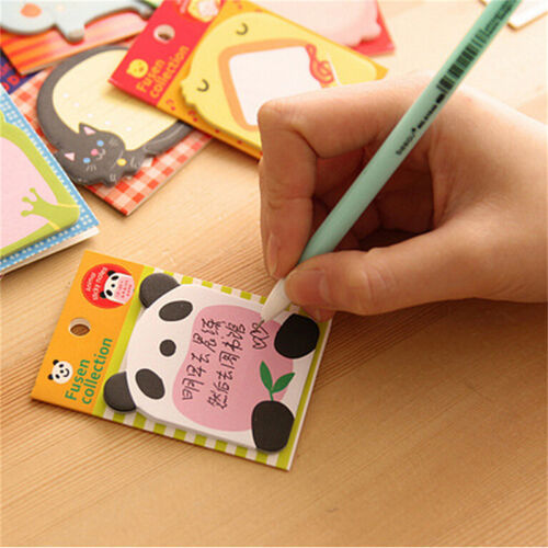 Details about  / 8Pcs Animal Cat Panda Cute Kawaii Sticky Notes Memo Pad School Supplies BLUNCAAW