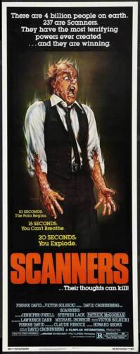14x36/" Insert David Cronenberg SCANNERS Movie Poster Licensed-New-USA
