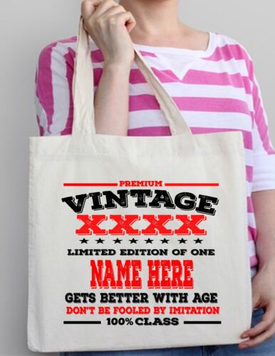 63rd Birthday Gift Cotton Tote Bag Shopper Shopping Custom add Name Present 1955 