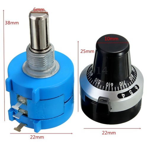 5K Ohm 3590S-2-502L Potentiometer With 10 Turn Counting Dial Rotary Knob DSUK