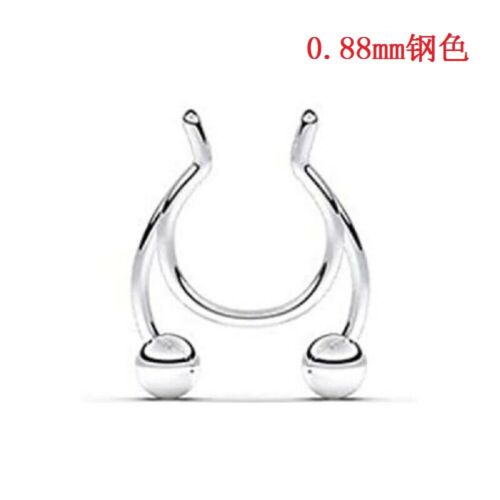 Fake Clip On Nose Ring Hanger Hoop Septum Non Piercing Body Jewellery UK 