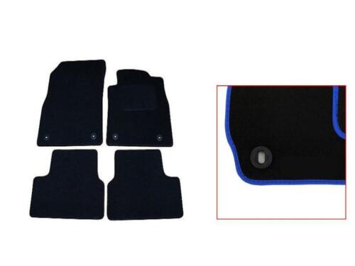 Vauxhall Astra 2010 Onwards Tailored Car Mats 310mm Clip Black With BLUE Edging