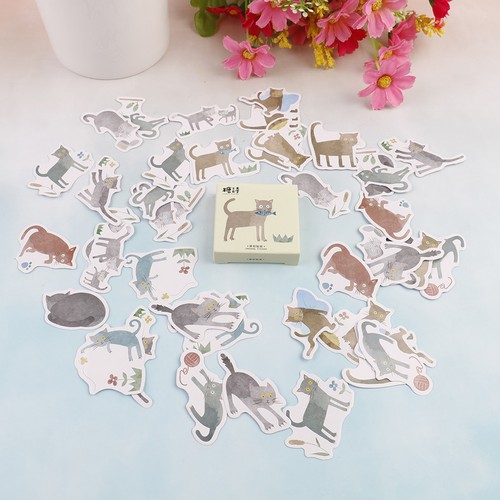 Enfermedad de gato 45 un Decoración De Papel Hazlo tú mismo diario Scrapbooking Etiqueta Mc