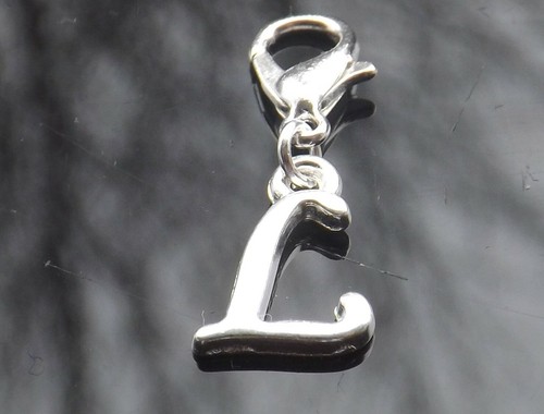 Silver Plated Scroll Letter for Bracelets Personalised Initial Clip On Charm