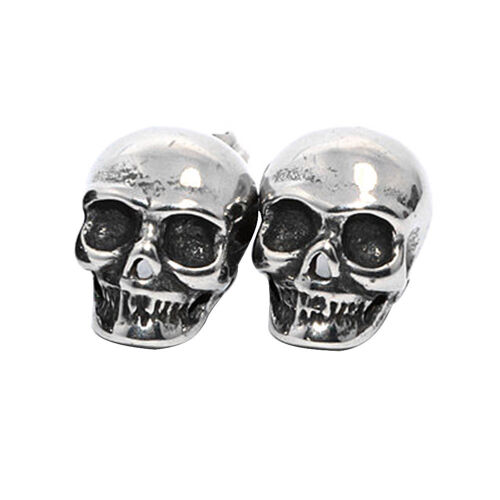 1//2 Pairs Halloween Punk Skull Skeleton Ear Stud Earrings Gothic Vintage Jewelry