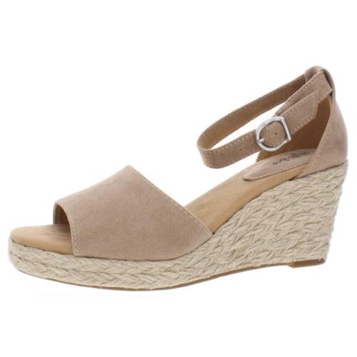 BHFO 9312 B,M Style & Co Womens Sleeney Taupe Wedge Sandals Shoes 9.5 Medium