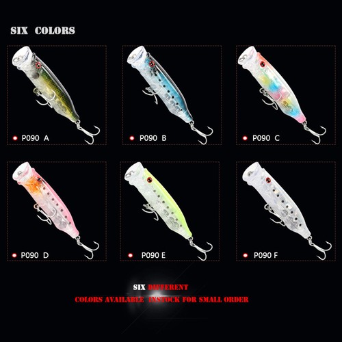 Top water Bass Hard Tackle Baits Hook Popper Fishing Lures Crankbaits Minnow