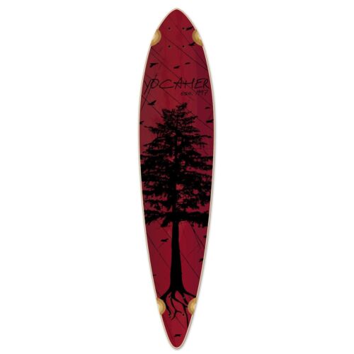 Yocaher Pintail Longboard Deck In the Pines Red 