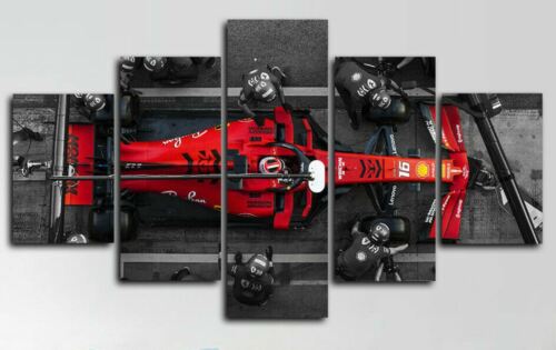 Charles Leclerc F1 Pit Stop Race 5 Piece Canvas Wall Art Poster Print Home Decor 