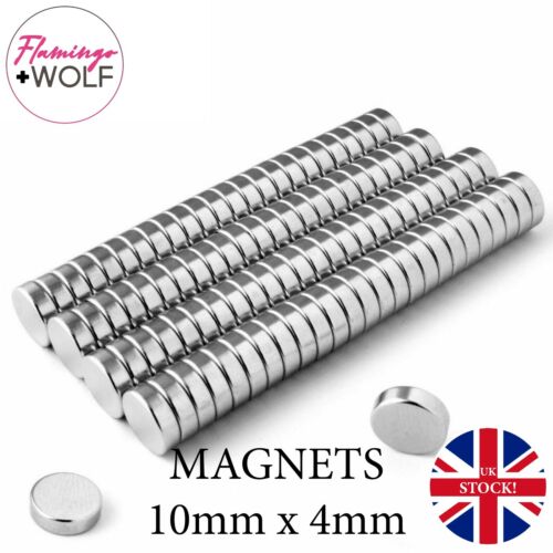 * 2 pcs POWERFUL Pull Force 10x4mm STRONG NEO Magnets 10x4 Round 