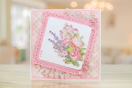 Tattered Lace Dies CHARISMA SPRING BEAUTY Square Frame Flower Metal Dies TLD0602