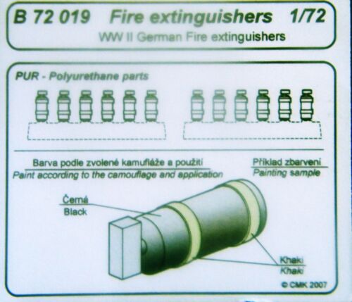 CMK Blitz B72019 1/72 Resin Detail Kit WWII German Fire Extinguishers 12 pcs 