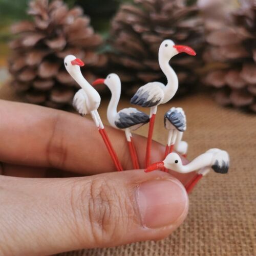 5 Egrets Storks Birds Miniature Dollhouse Fairy Terrarium Garden Accessories DIY 