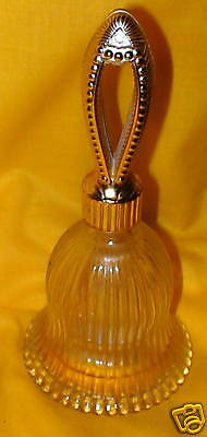 Glass Bell  Goldtone Handle Decanter Avon 5/" High