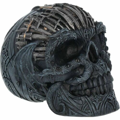 Nemesis Now Gothic Sword Skull 18.5cm Grey Ornament Sculpture
