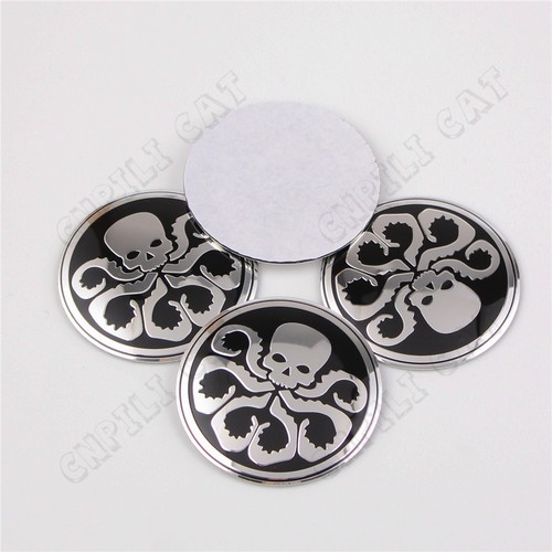 4x 56.5mm Hydra Skull Octopus Car Steering Wheel Center Hub Cap Emblem Stickers