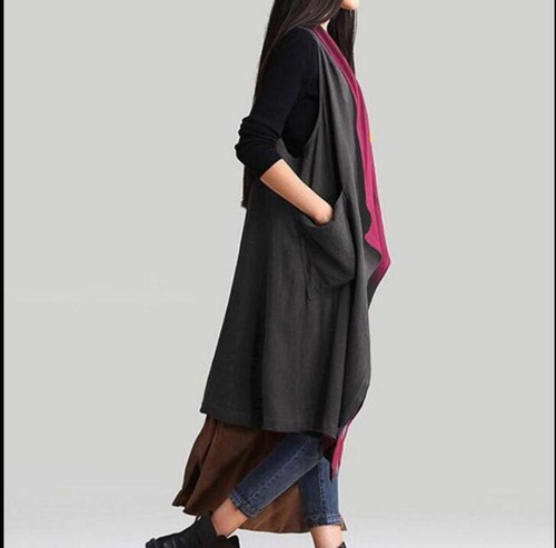 Women Long line Sleeveless Casual Coat Blazer Jacket Vest Waistcoat New Chic Hot