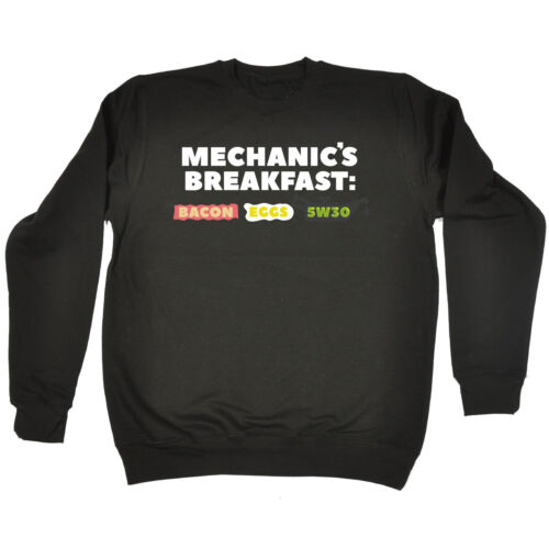 Mechanic Breakfast SWEATSHIRT jumper car engine motorbike funny birthday gift