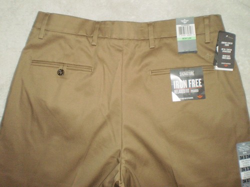 Dockers Iron Free Khaki D4 Relaxed Pleated Pant Dark Wheat Size 34 X 34 New $72
