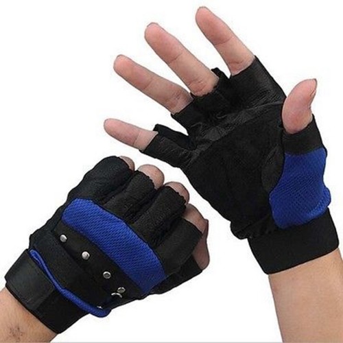 Men Leather Gloves Half Finger Fingerless Cycling Driving Motorcycle Sports Cool